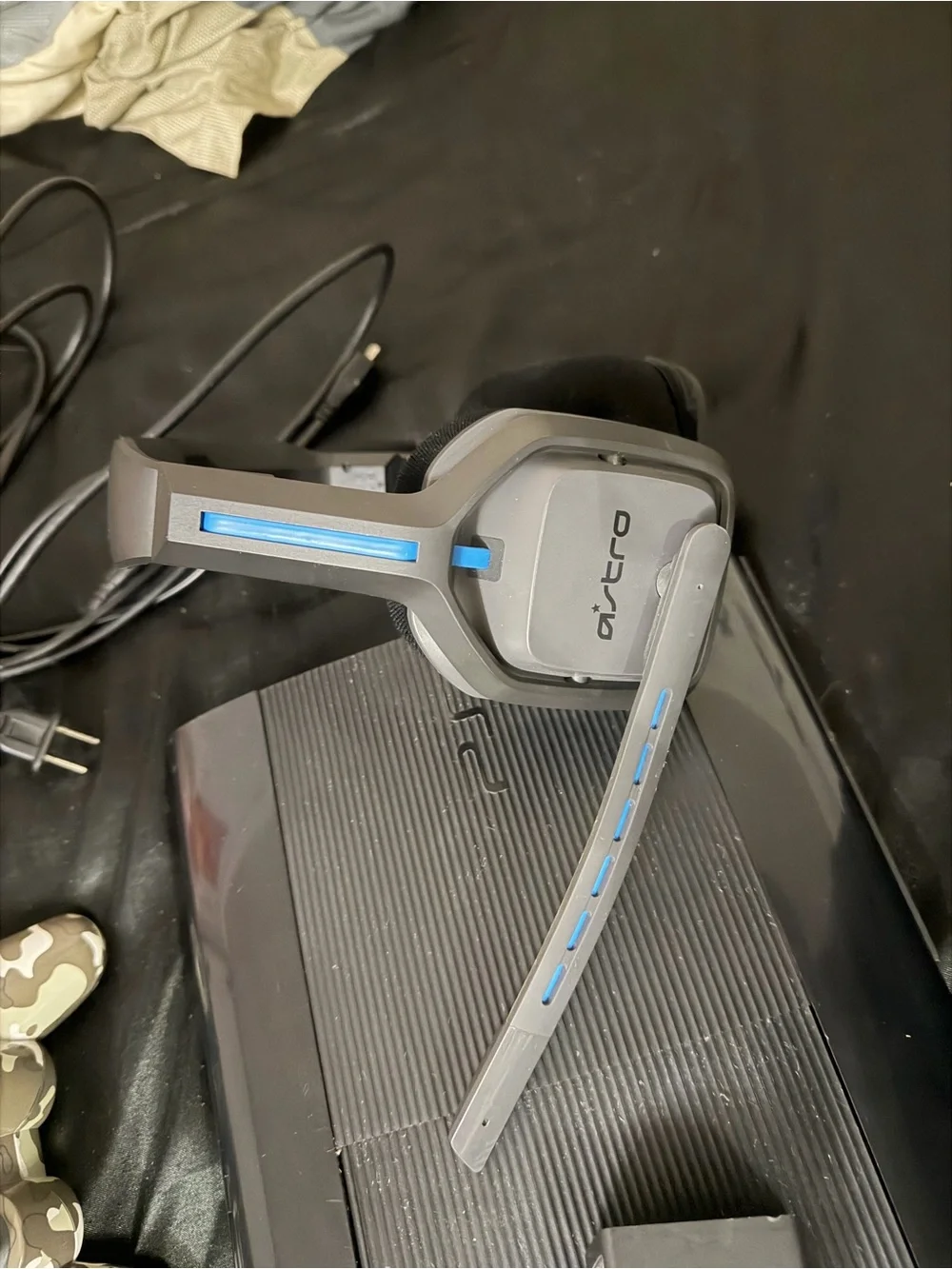 PS3 with headset and controller